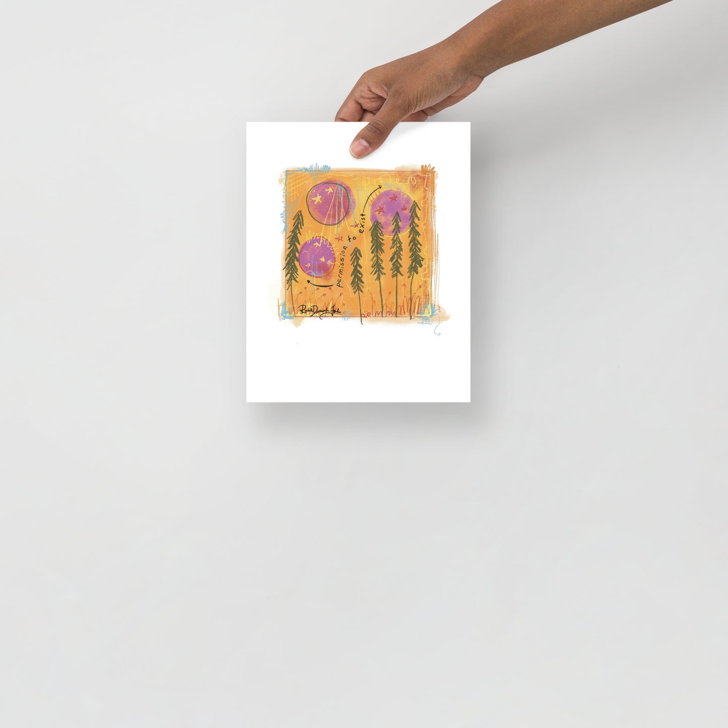 Soul Series #8- Permission: Abstract illustration, Giclee Print by Rachel Devenish Ford.