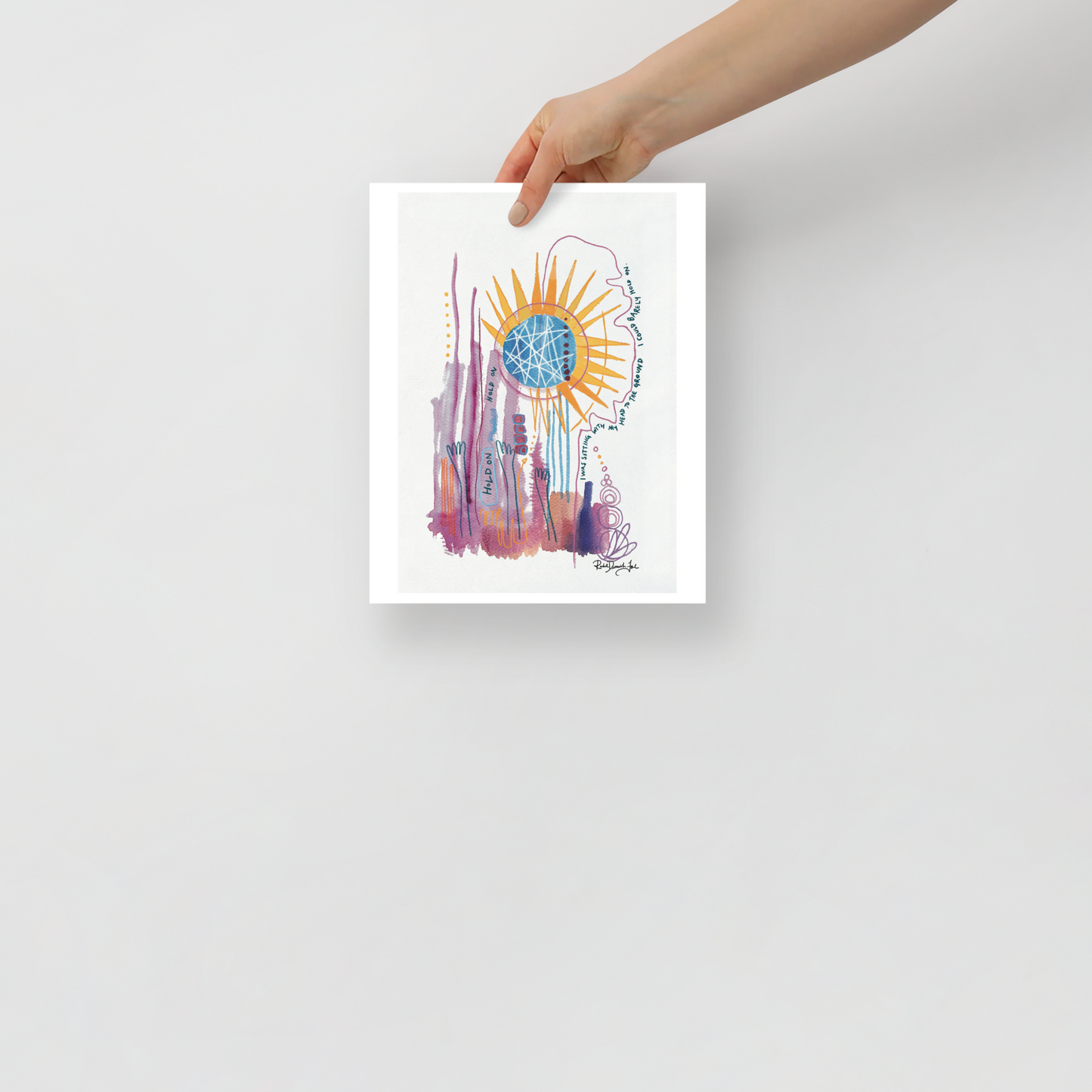 Diagram #2- Hold On: Portrait illustration, Giclee Print by Rachel Devenish Ford.