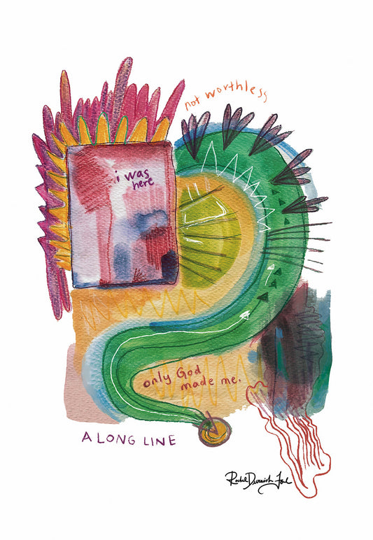 Diagram #1- A long line: Portrait illustration, Giclee Print by Rachel Devenish Ford.