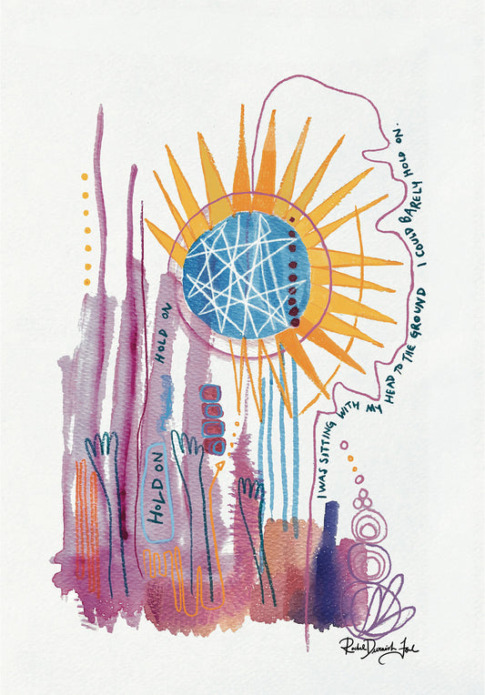 Diagram #2- Hold On: Portrait illustration, Giclee Print by Rachel Devenish Ford.