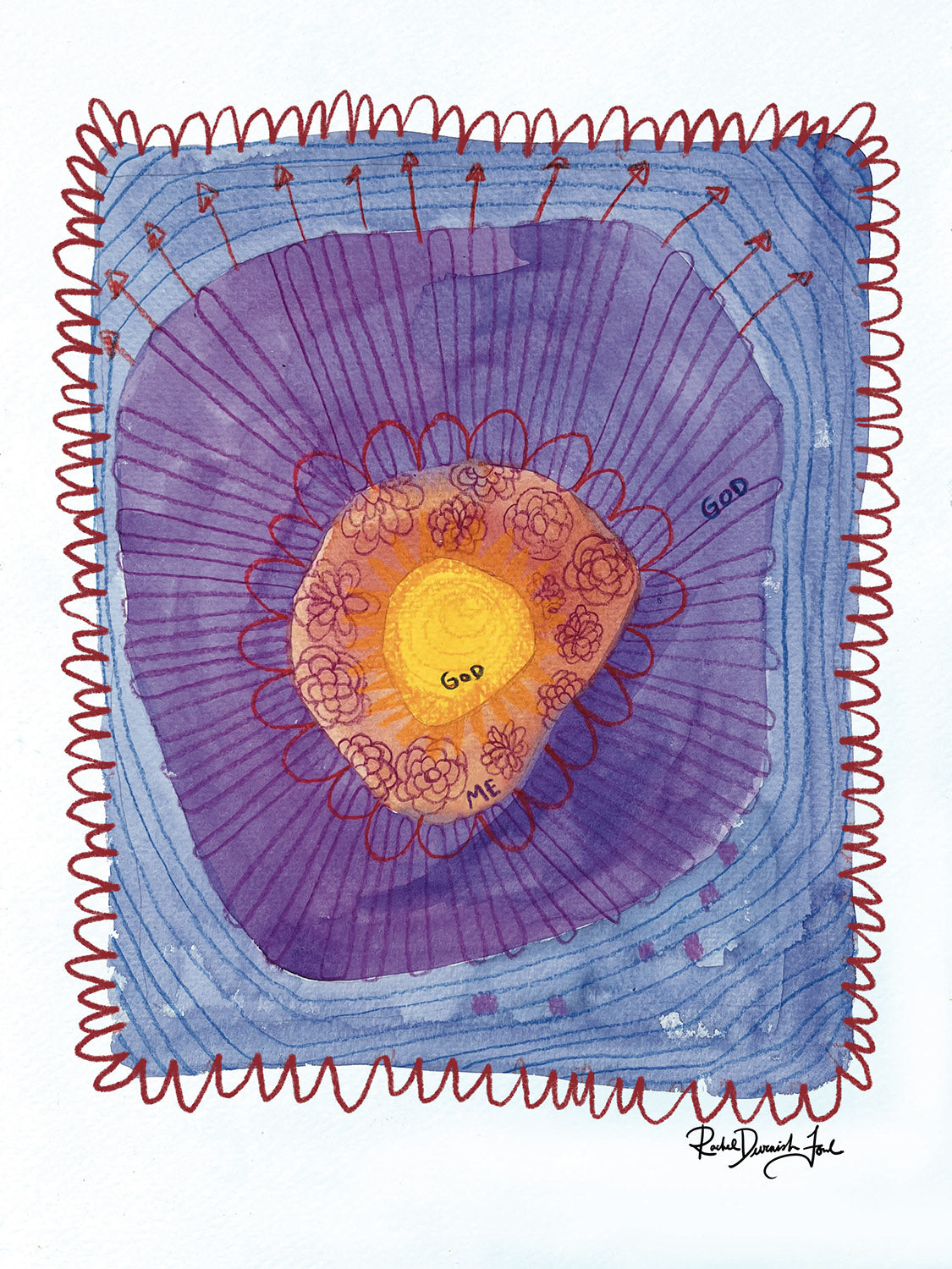 Diagram #3- Inside/Outside: Portrait illustration, Giclee Print by Rachel Devenish Ford.