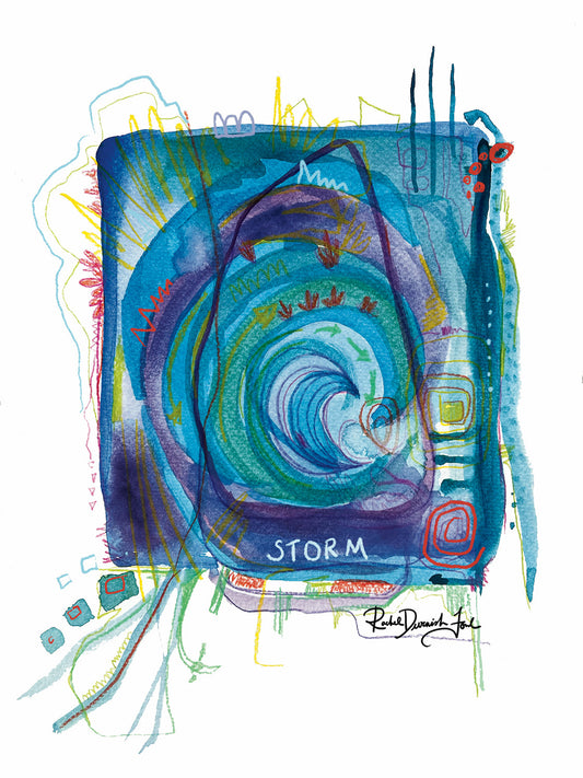 Soul Series #10- Storm: Abstract illustration, Giclee Print by Rachel Devenish Ford.