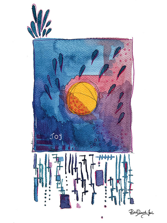 Soul Series #1- Joy: Abstract illustration, Giclee Print by Rachel Devenish Ford.