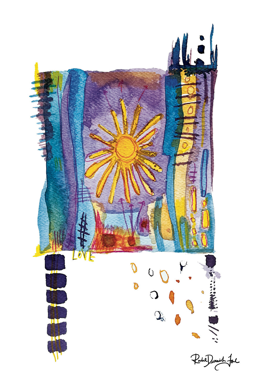 Soul Series #2- Love: Abstract illustration, Giclee Print by Rachel Devenish Ford.