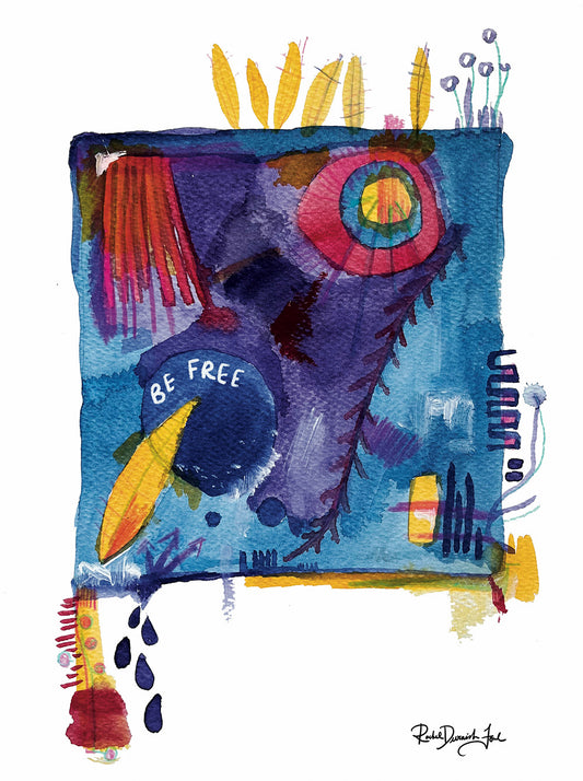 Soul Series #3- Be Free: Abstract illustration, Giclee Print by Rachel Devenish Ford.