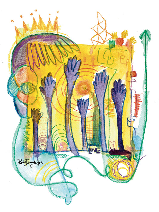 Soul Series #5- Love and Longing: Abstract illustration, Giclee Print by Rachel Devenish Ford.