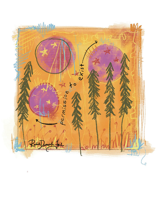 Soul Series #8- Permission: Abstract illustration, Giclee Print by Rachel Devenish Ford.