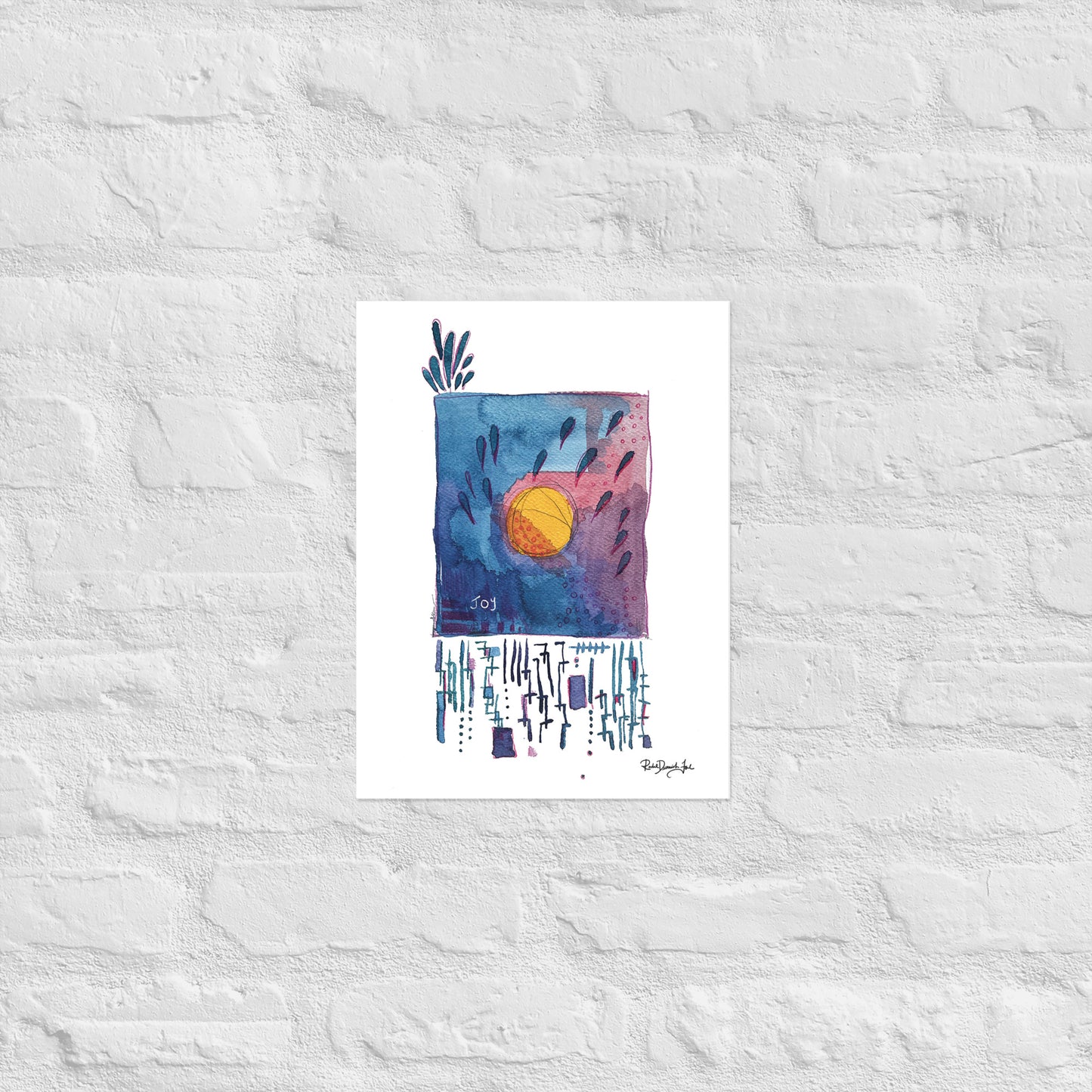 Soul Series #1- Joy: Abstract illustration, Giclee Print by Rachel Devenish Ford.