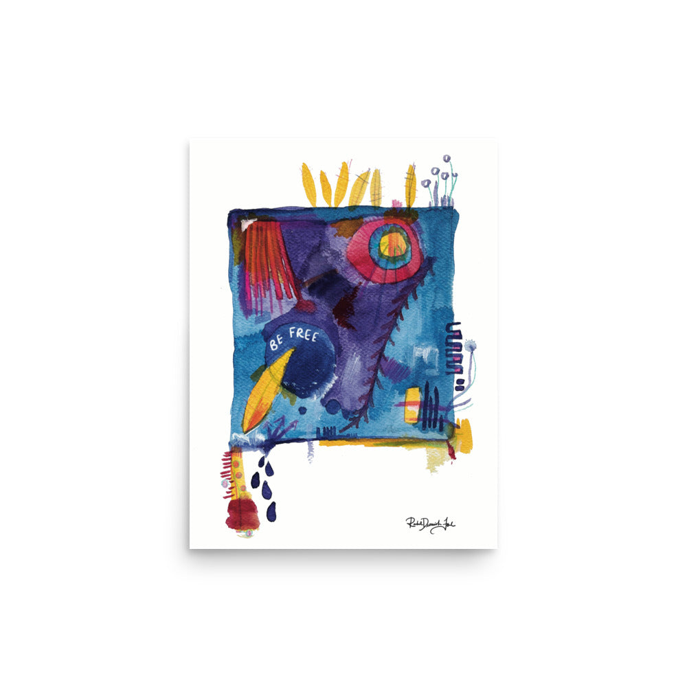 Soul Series #3- Be Free: Abstract illustration, Giclee Print by Rachel Devenish Ford.
