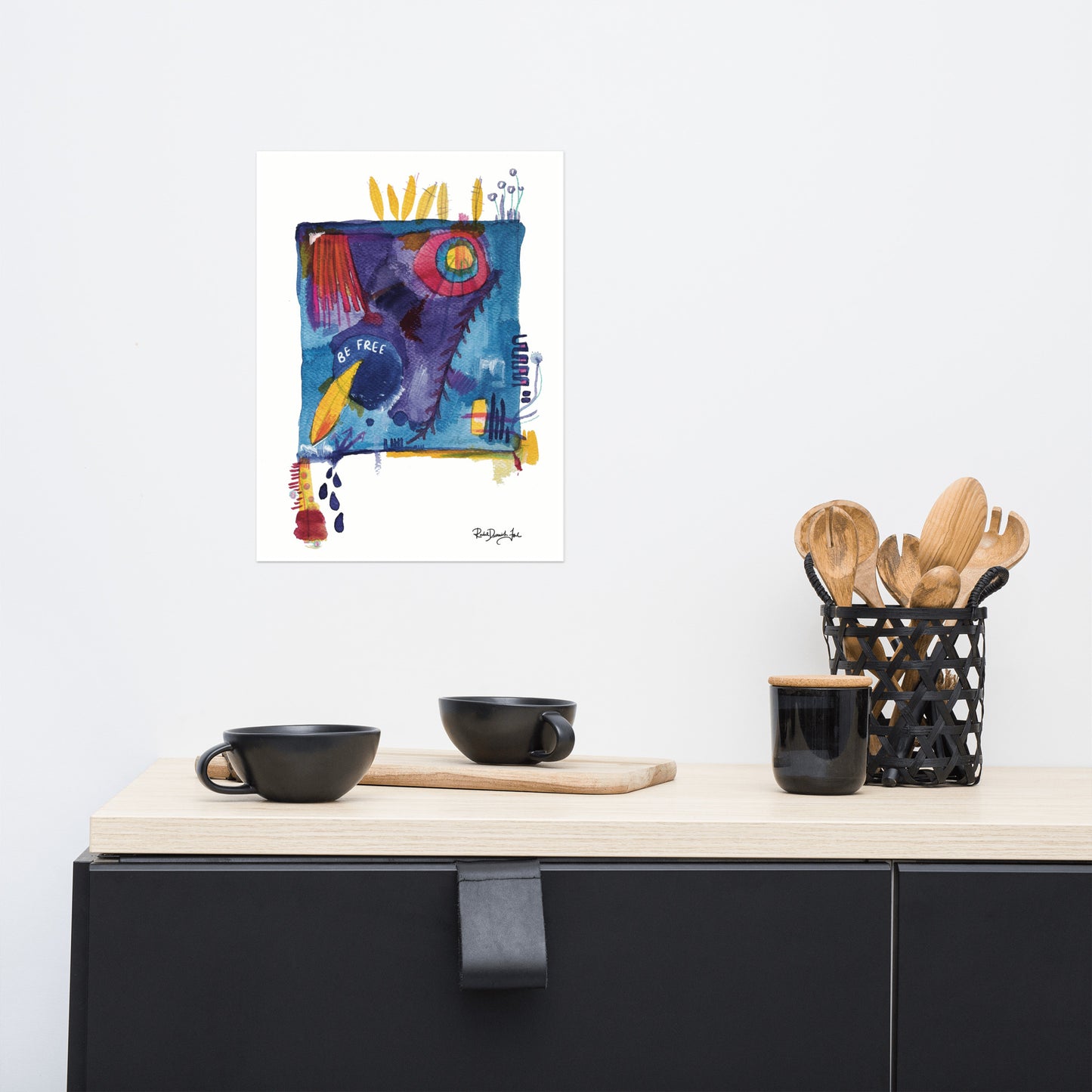 Soul Series #3- Be Free: Abstract illustration, Giclee Print by Rachel Devenish Ford.