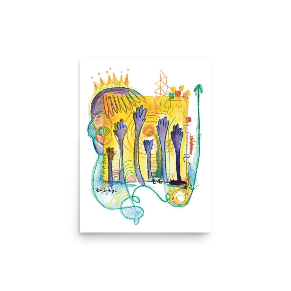 Soul Series #5- Love and Longing: Abstract illustration, Giclee Print by Rachel Devenish Ford.