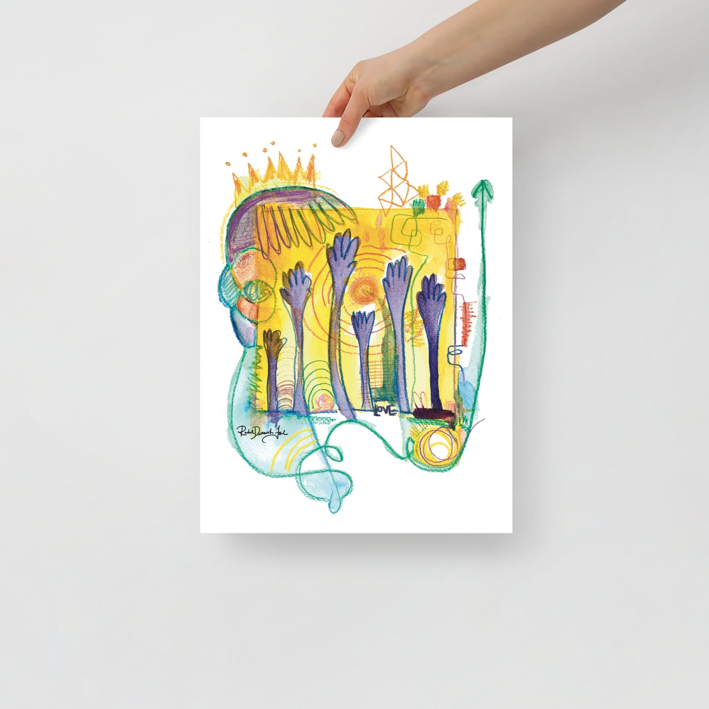 Soul Series #5- Love and Longing: Abstract illustration, Giclee Print by Rachel Devenish Ford.