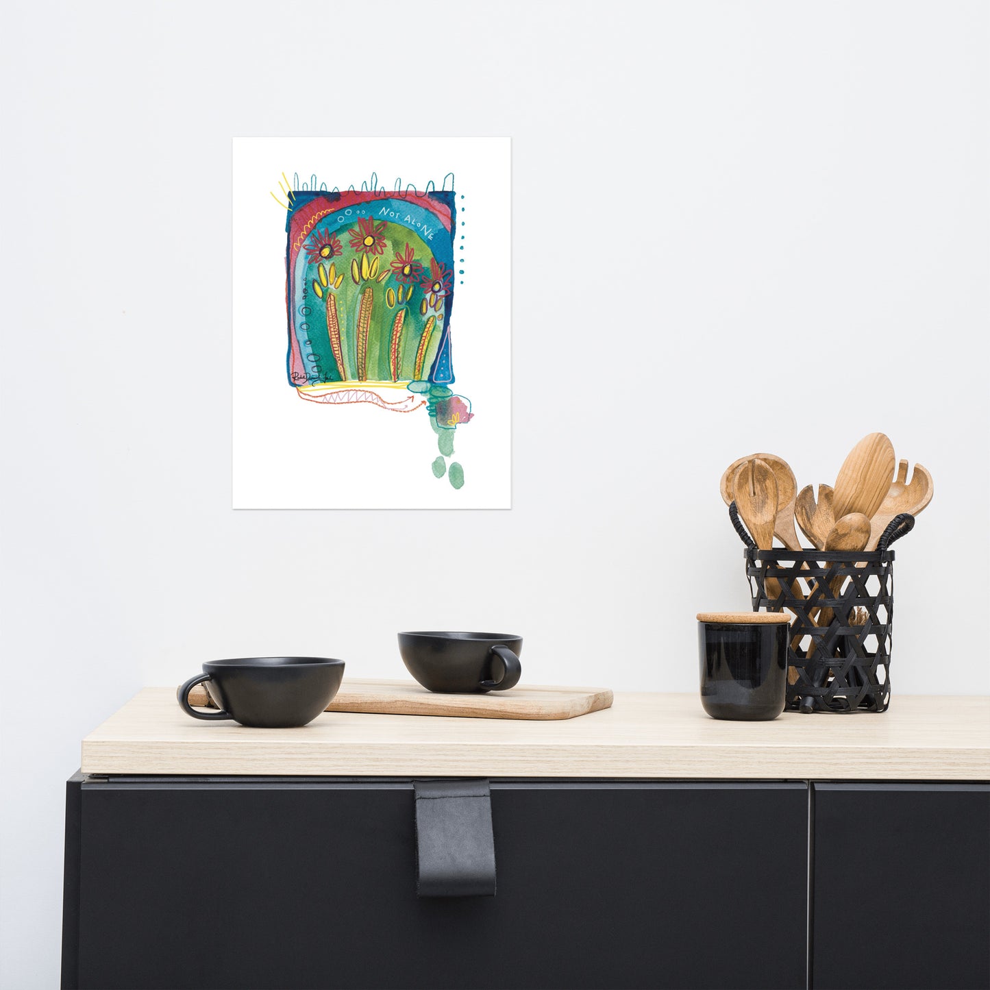 Soul Series #6- Not Alone: Abstract illustration, Giclee Print by Rachel Devenish Ford.