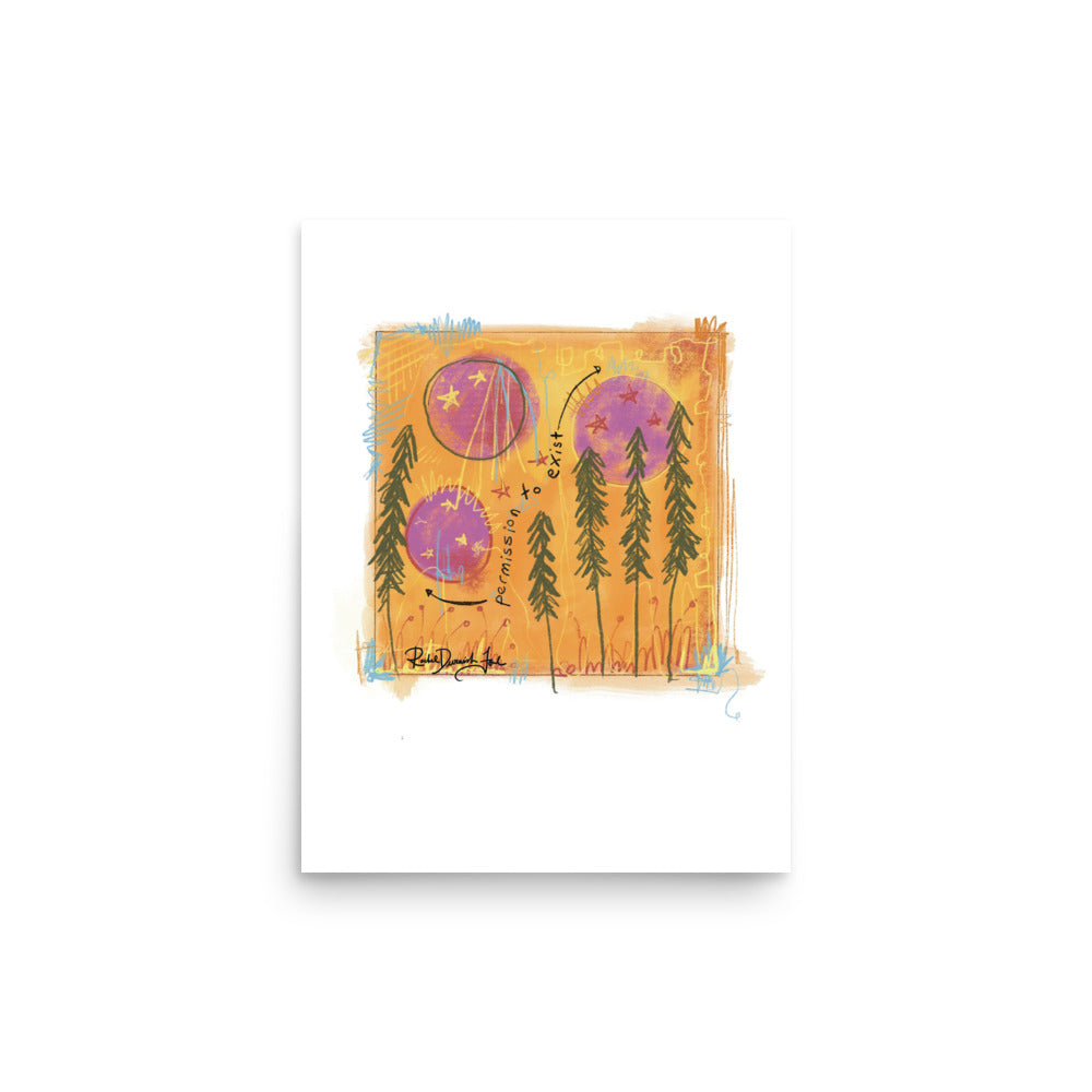 Soul Series #8- Permission: Abstract illustration, Giclee Print by Rachel Devenish Ford.