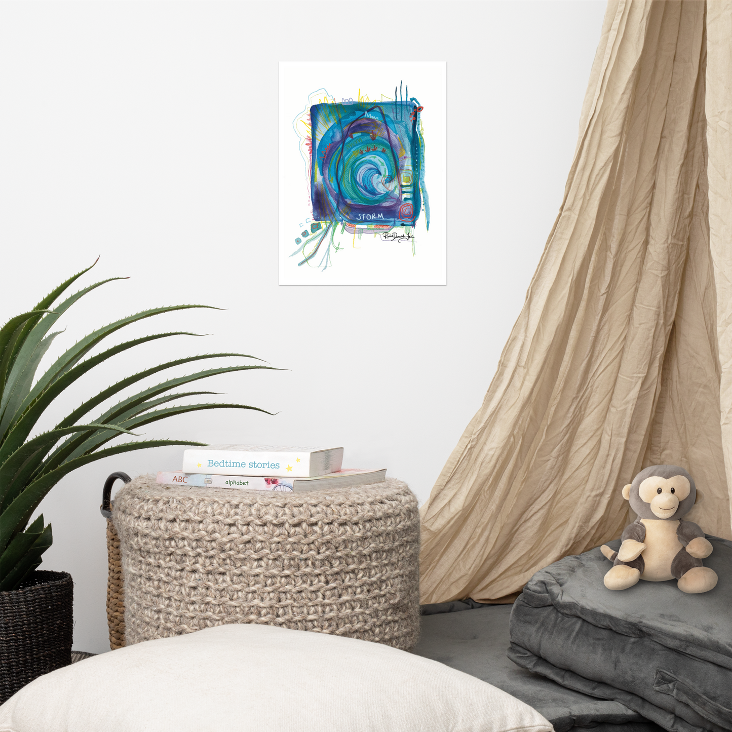 Soul Series #10- Storm: Abstract illustration, Giclee Print by Rachel Devenish Ford.