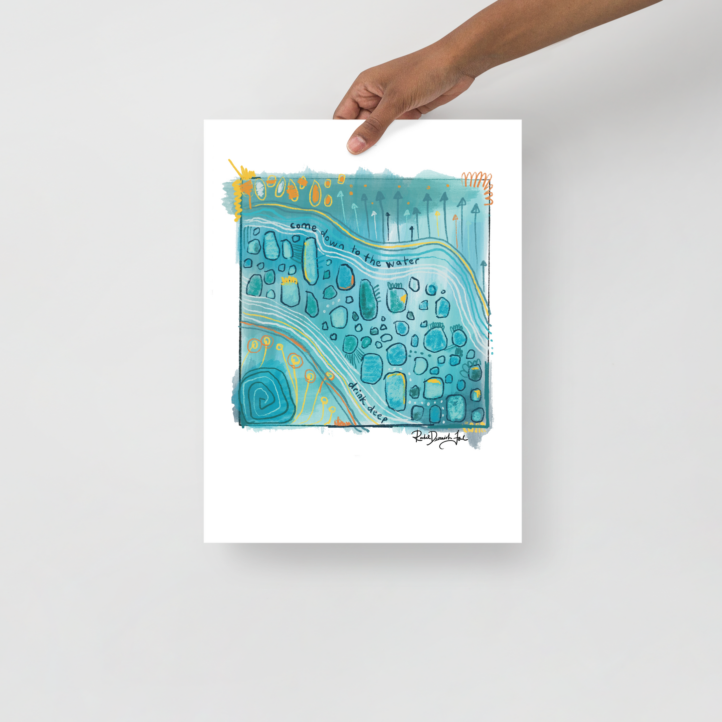 Soul Series #11- Come Down to the Water: Abstract illustration, Giclee Print by Rachel Devenish Ford.