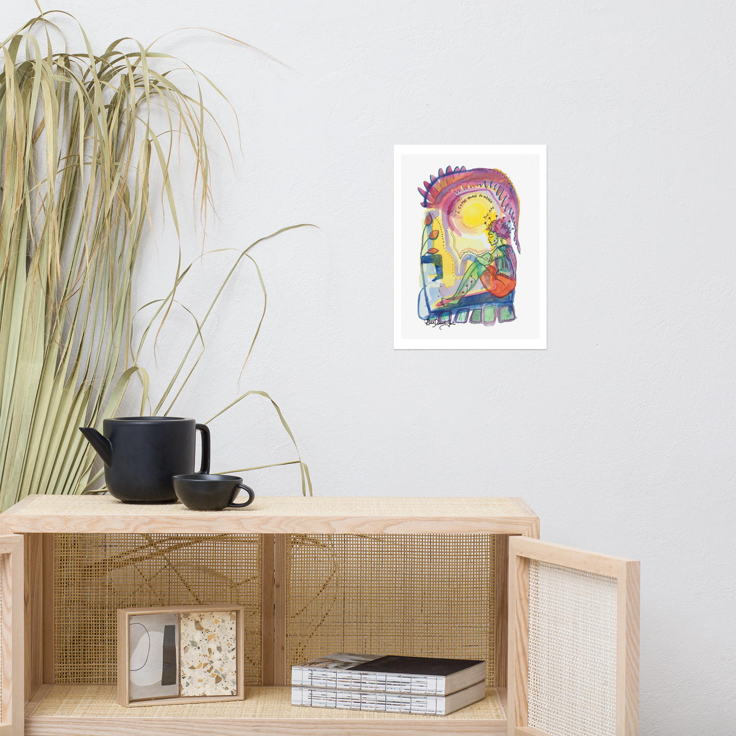 Postures #1- I Come Home to Where You Are: Portrait illustration, Giclee Print by Rachel Devenish Ford.