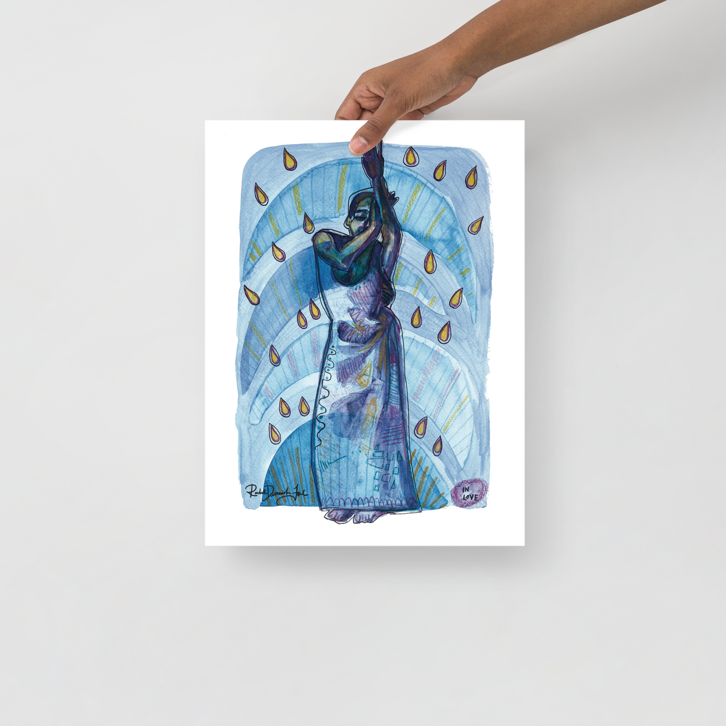 Postures #2- In Love: Portrait illustration, Giclee Print by Rachel Devenish Ford.