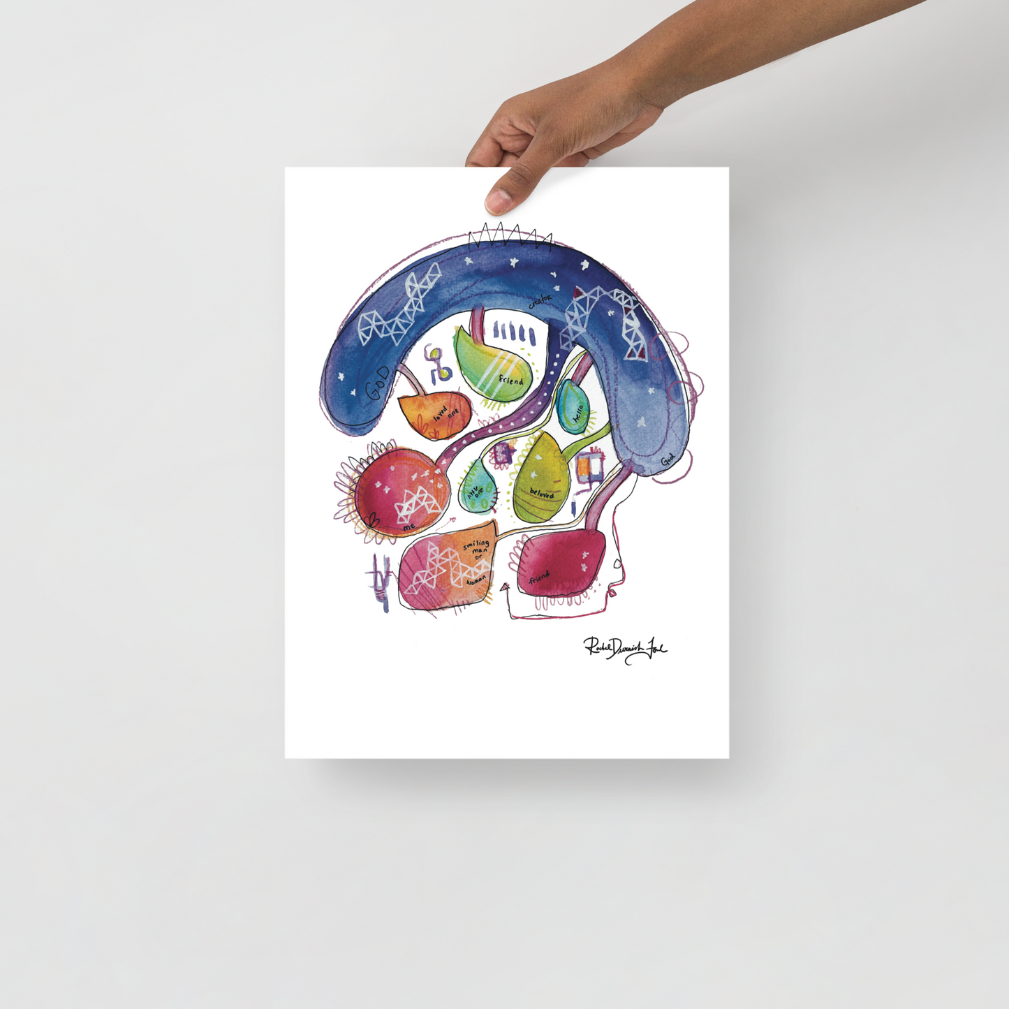 Diagram #4- Tethered/Untethered: Portrait illustration, Giclee Print by Rachel Devenish Ford.