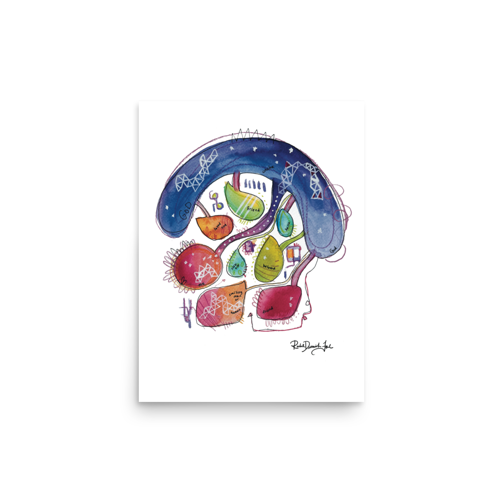 Diagram #4- Tethered/Untethered: Portrait illustration, Giclee Print by Rachel Devenish Ford.