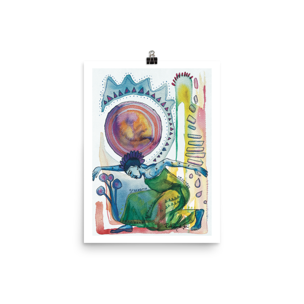 Postures #6- Strength/Weakness: Portrait illustration, Giclee Print by Rachel Devenish Ford.