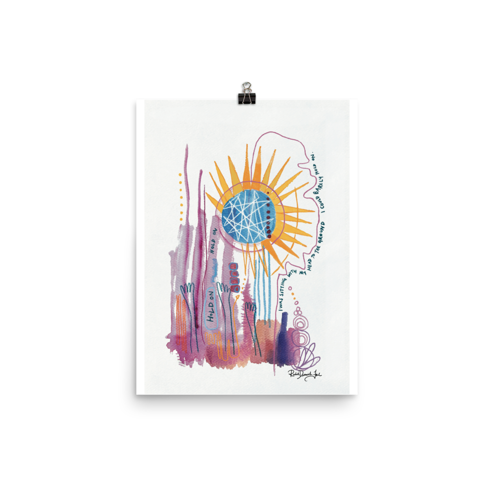 Diagram #2- Hold On: Portrait illustration, Giclee Print by Rachel Devenish Ford.