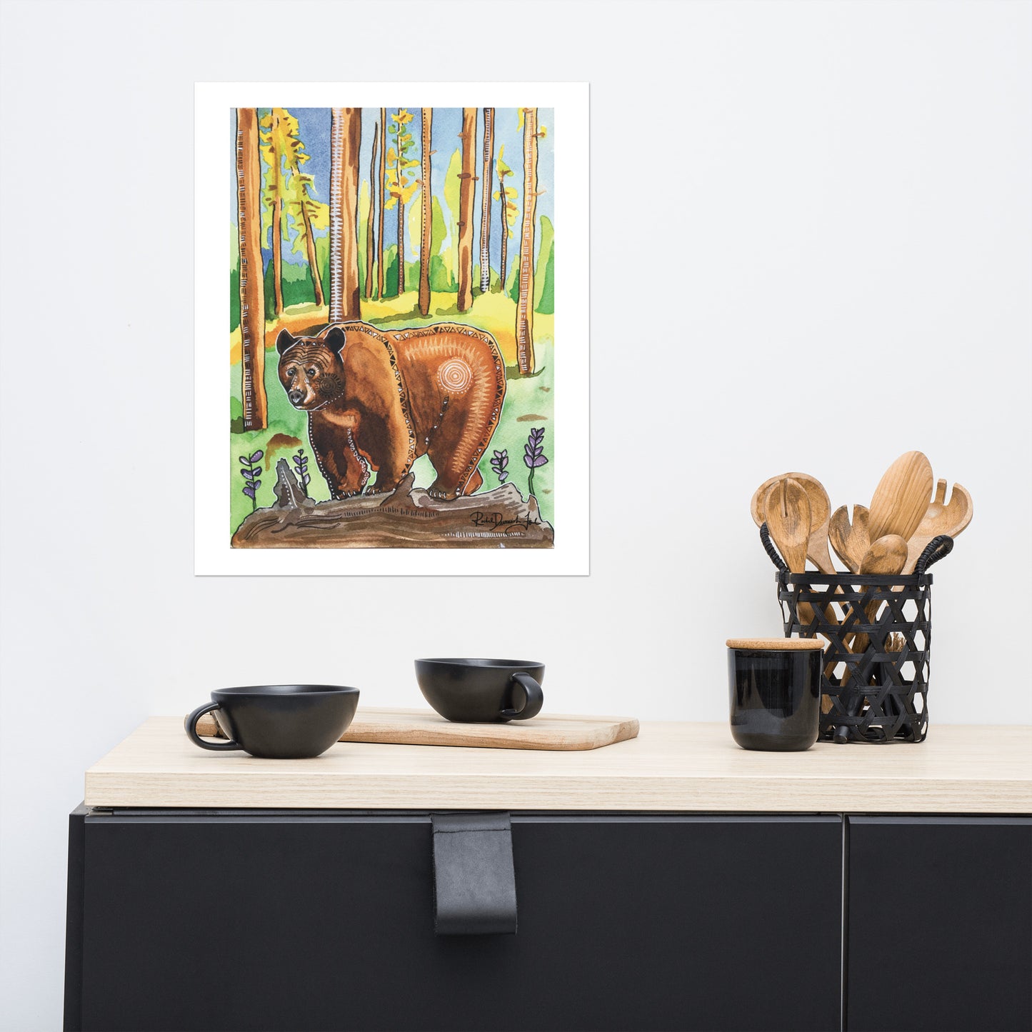 Brown Bear Watercolor Painting- Animal Illustration- Archival Giclee Print by Rachel Devenish Ford