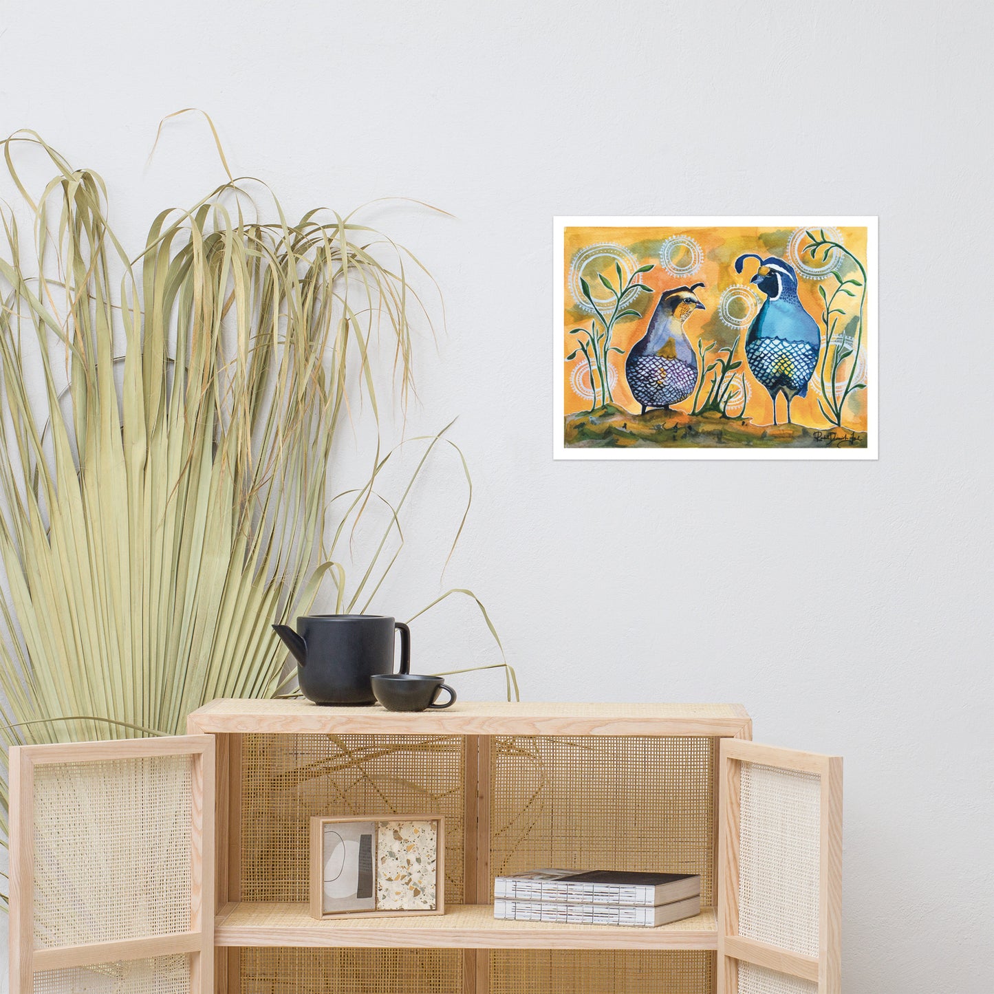 California Quail Couple - Watercolor and Ink Archival Print- Animal Illustration- Bird Illustration by Rachel Devenish Ford