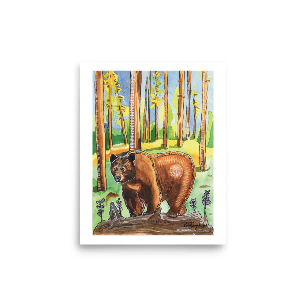 Brown Bear Watercolor Painting- Animal Illustration- Archival Giclee Print by Rachel Devenish Ford