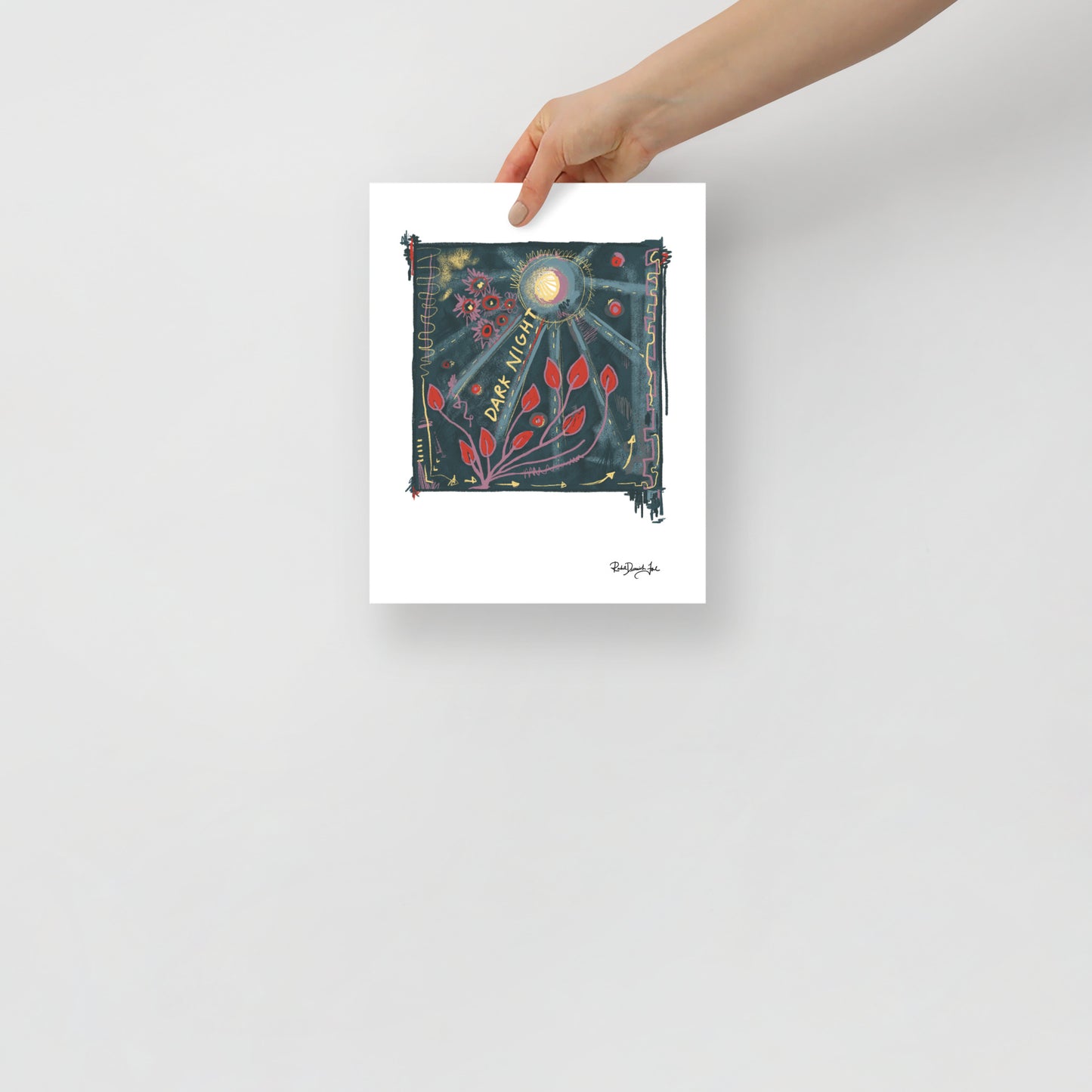 Soul Series #4- Dark Night: Abstract illustration, Giclee Print by Rachel Devenish Ford.