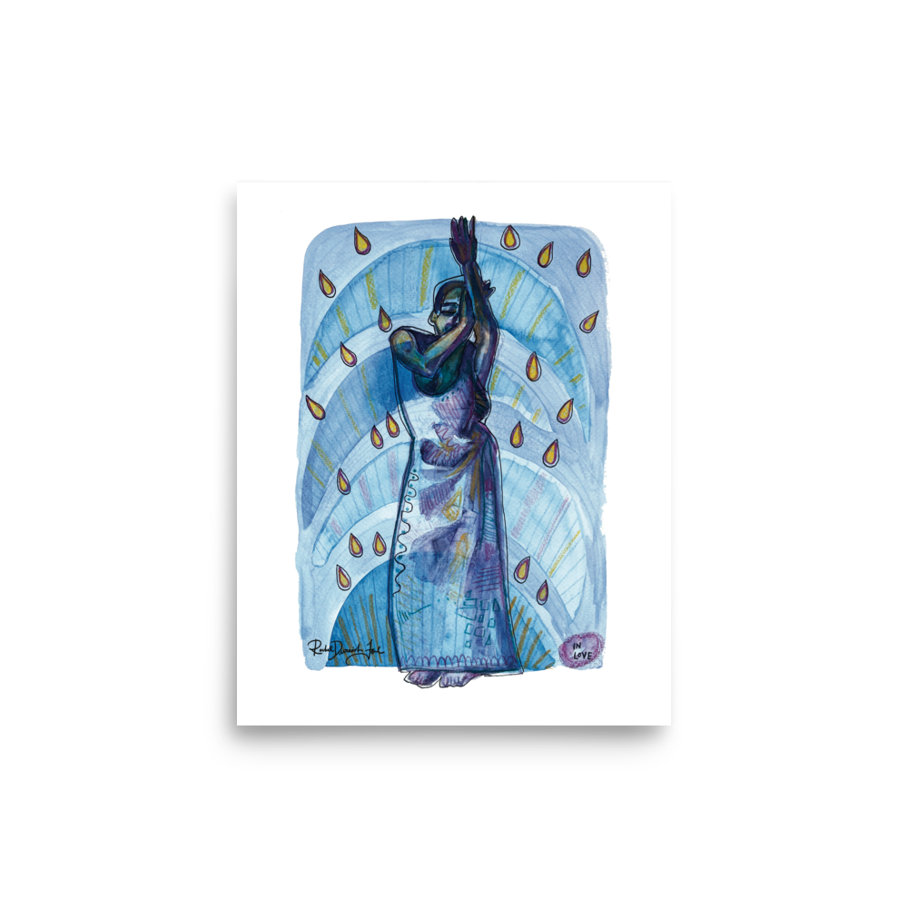 Postures #2- In Love: Portrait illustration, Giclee Print by Rachel Devenish Ford.