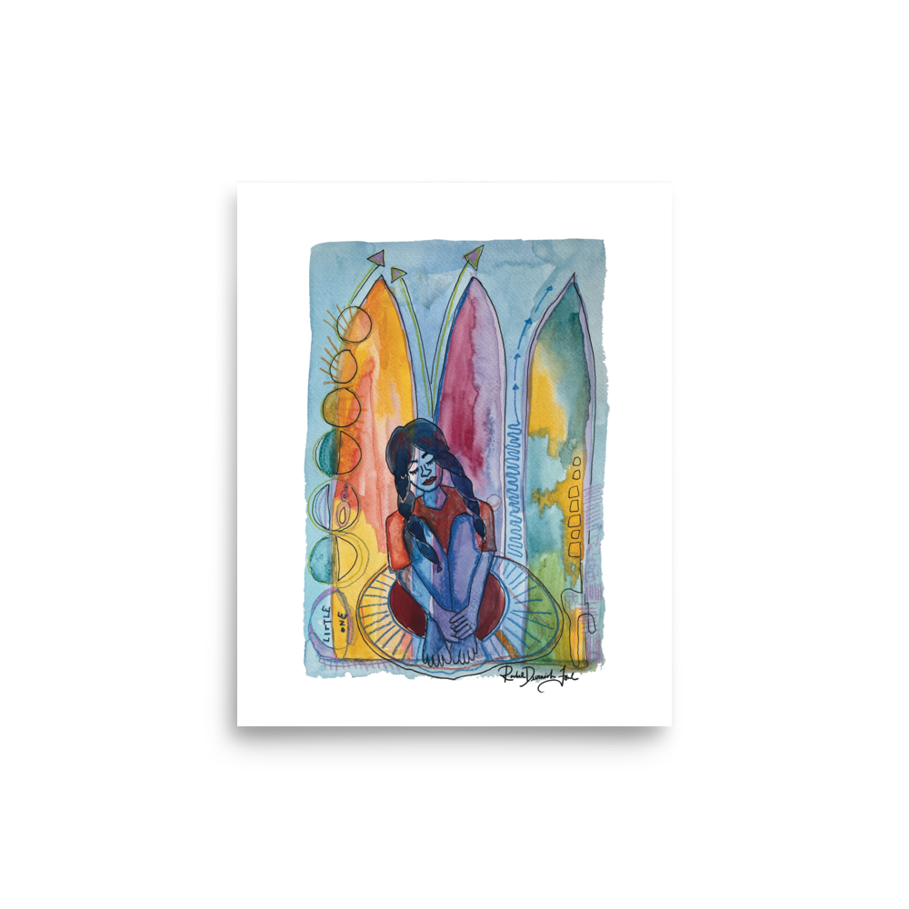 Postures #3- Little One: Portrait illustration, Giclee Print by Rachel Devenish Ford.