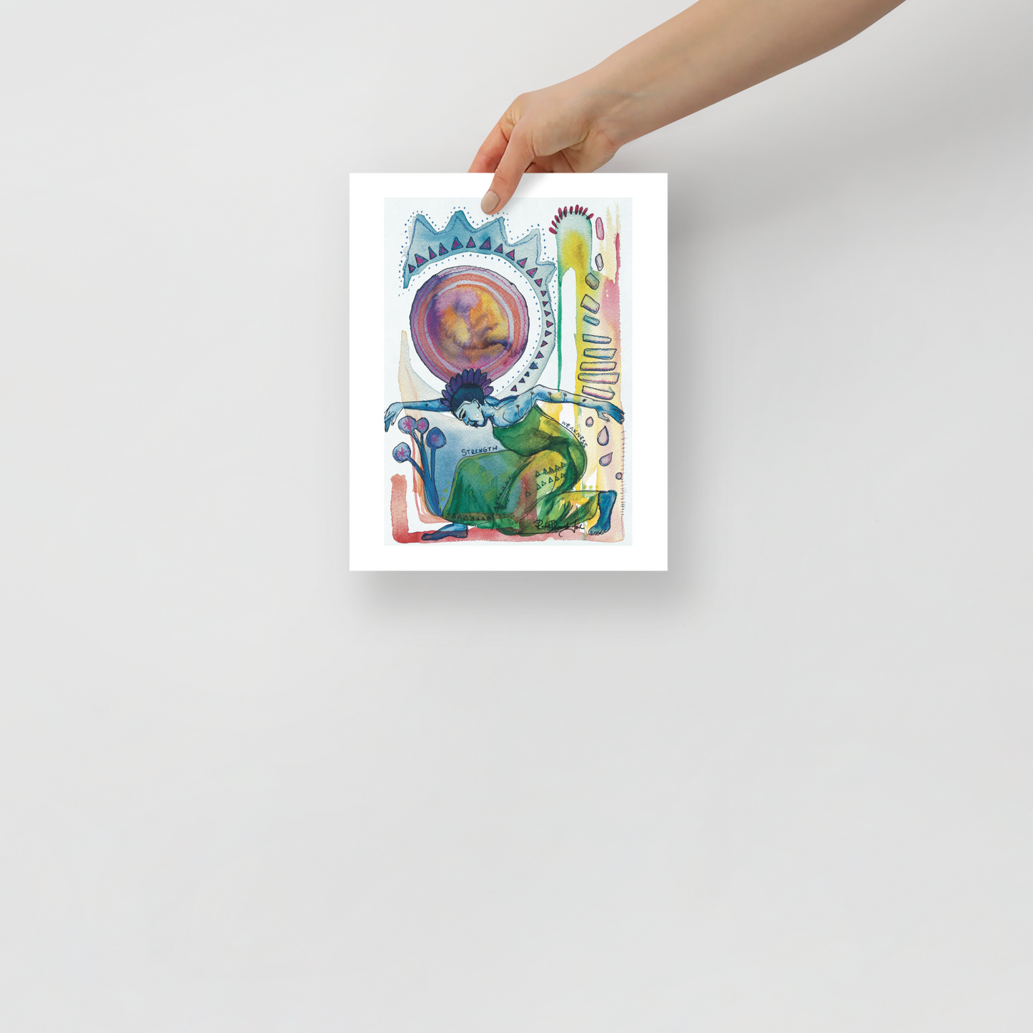 Postures #6- Strength/Weakness: Portrait illustration, Giclee Print by Rachel Devenish Ford.